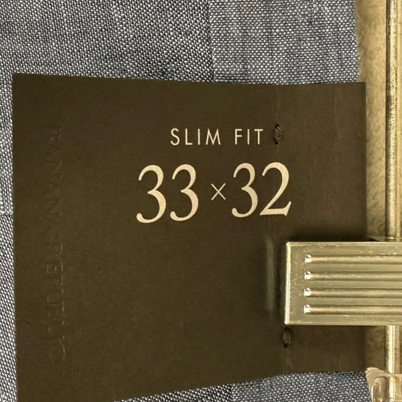 Banana Republic Slim Fit Linen Blend Dress Pants Mens 33x32 Blue Chino Trousers - Picture 3 of 8